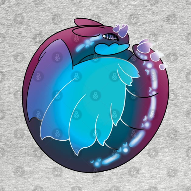 Curled Dragon Blue Raspberry :: Dragons and Dinosaurs by Platinumfrog